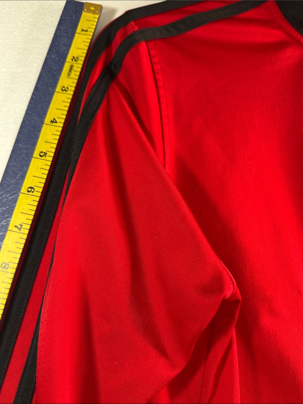 Adidas red black 3-stripes youth track jacket stand up collar  full zip closure - Picture 11 of 15